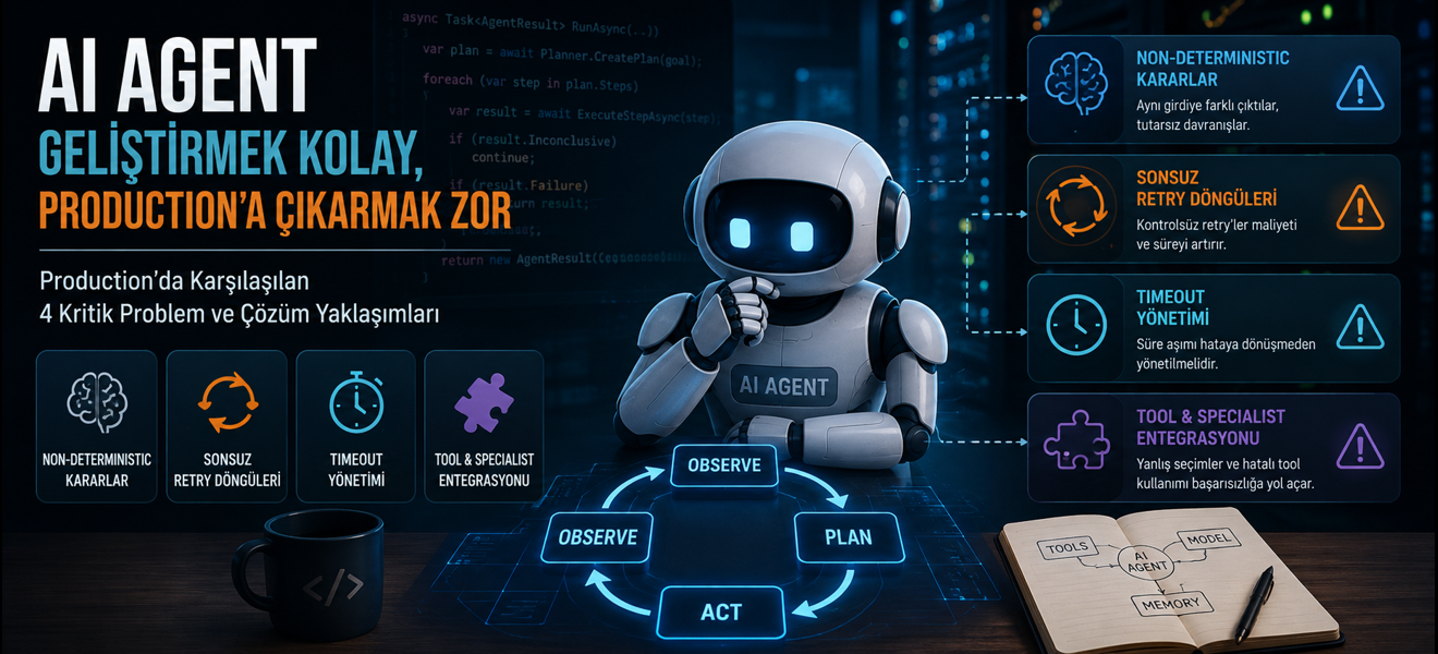 AI Agent Geliştirmek Kolay ama Production'a Çıkarmak Zor